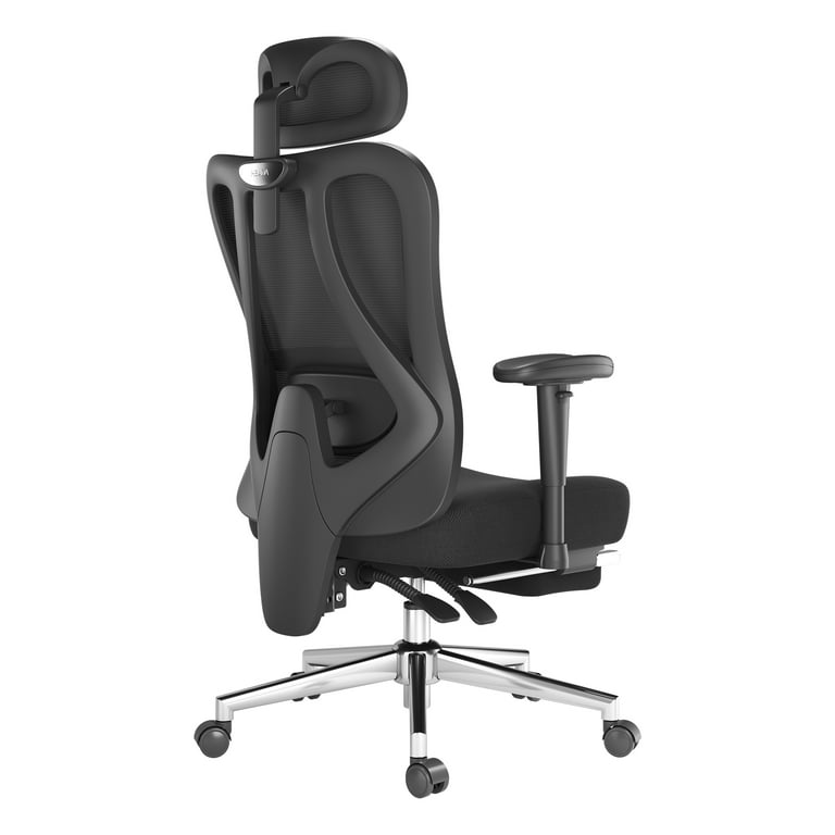 Ergonomic Mesh Office Chair, High Back Desk Chair - Adjustable Headrest, 3D  Self-adaptive Lumbar Support, Up to 145° Tilt, Liftable Thickened Seat and  PU Wheels, 360° Swivel Computer Task Chair 