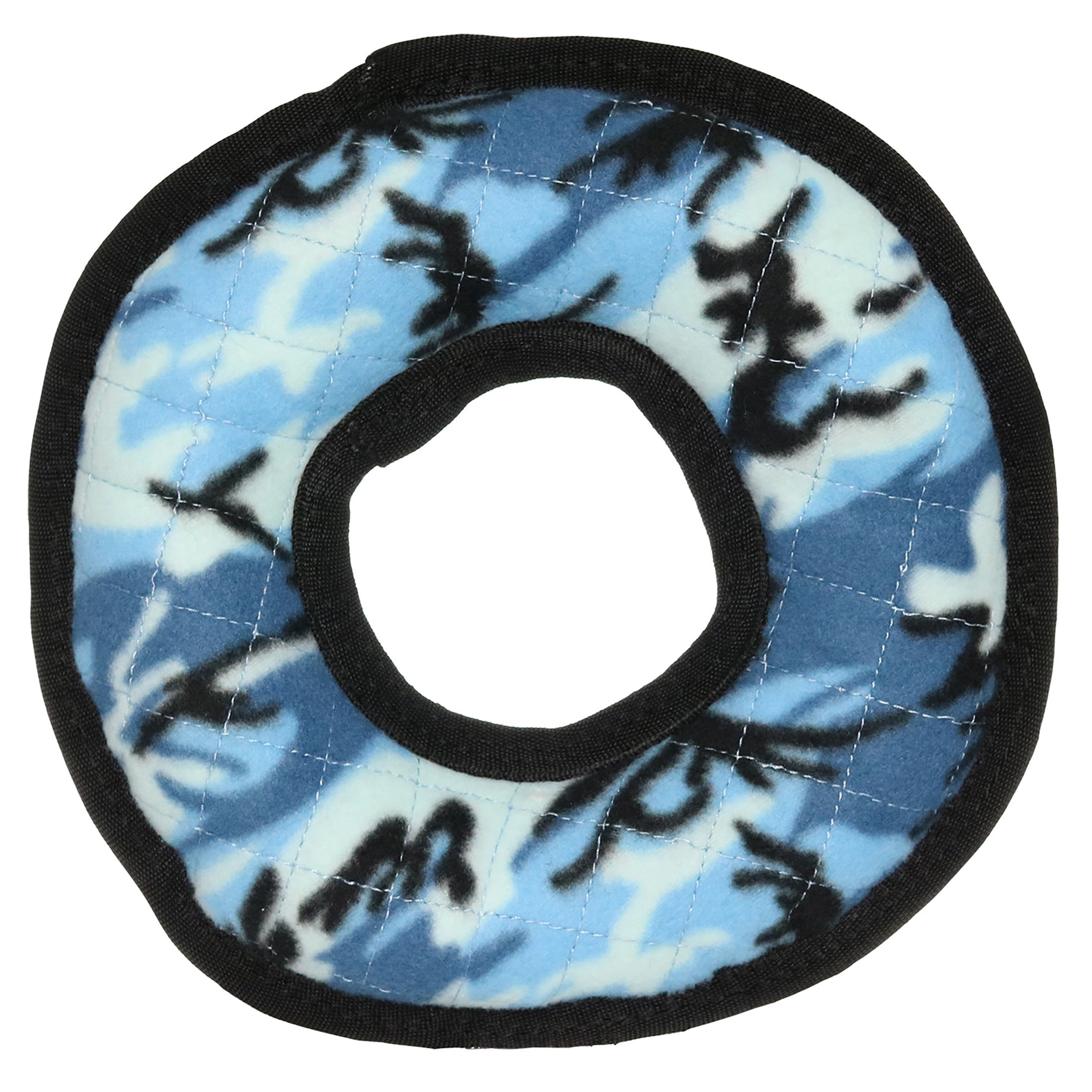 Tuffy Ultimate Ring Camo Blue Durable Plush Squeaky Dog Toy