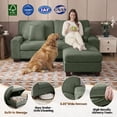 thumbnail image 4 of Poshby 88.58''W Sectional Sofa 3 Seater Couch with Chenille, Modern Square Arm for Living Room, Light Green, 4 of 14
