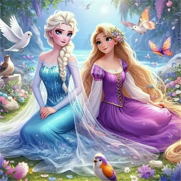Princess 5D DIY Diamond Painting Kit: Elsa  Characters, Diamond Stitching Mosaic Art, Home Decoration, Gift