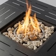 thumbnail image 4 of 34-Inch Steel Outdoor Gas Fire Pit Table with Lava Rocks - 50,000 BTU Patio Heater for Deck, Garden, All-Weather 2-in-1 Fire Pit and Coffee Table (Black), 4 of 7