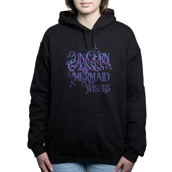 CafePress - UNICORN KISSES And MERMAID WISHES Sweatshirt - Pullover Hoodie, Classic & Comfortable Hooded Sweatshirt