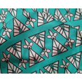 thumbnail image 4 of oneOone Silk Tabby Fabric Floral & Triangle Block Print Fabric BTY 42 Inch Wide, 4 of 4