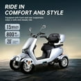 thumbnail image 4 of QEEKA Heavy-Duty 4 Wheel 3 Speed Control  Mobility Scooter with Remote Key, Silver, 500 lbs Limit, 4 of 19