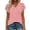 Pink(Womens Shirts), variant on ZHYou Womens Tops,Dressy Casual Petal Sleeve Short Sleeve V Neck Shirts Work Business Vacation T Shirts,Pink,S-2XL