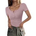 thumbnail image 1 of Camiseta ANRABESS de punto acanalado para mujer, primavera y verano 2025, 1 of 6