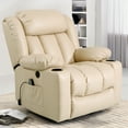 thumbnail image 5 of TEKAMON Large Power Lift Recliner Chair for Elderly with Heat and Massage Leather Electric Recliners Chair For Living Room with Cup Holders, Remote Control (Beige), 5 of 9