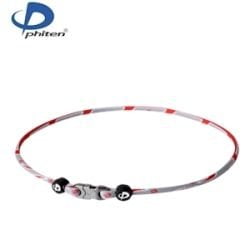 Aqua Titanium Necklace - Phiten Razor Titanium Necklace, Grey/Red, 22-Inch