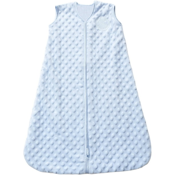 HALO SleepSack Wearable Blanket, Velboa, Blue Plush Dots, Large