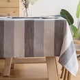 thumbnail image 3 of Nvzi Tablecloth for Dining Table Rustic Table Cover, Farmhouse Kitchen Table Cloth, Cotton Linen Fabric Small Rectangle Table Cloths for 6 to 8 Seats, Grey Stripe, Rectangle, 55x86 Inch, 3 of 5