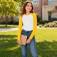thumbnail image 5 of Girls Long Sleeve Shirts Raglan Color Slim Fit Cute Tunic Top for 5-14 Years, 5 of 6