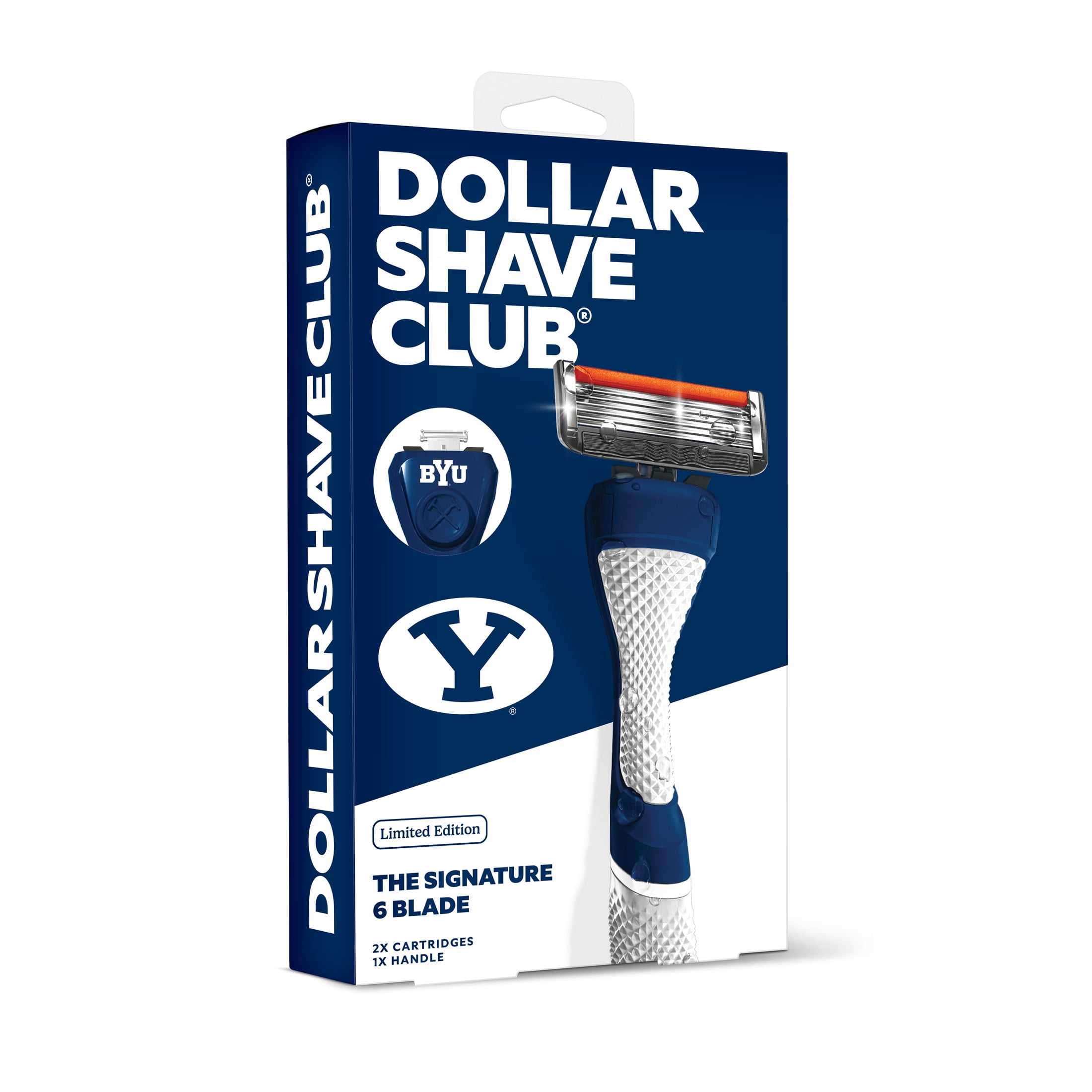 Dollar Shave Club Brigham Young University 6-Blade Shaving Kit with Handle, 2 x 6-Blade Refills