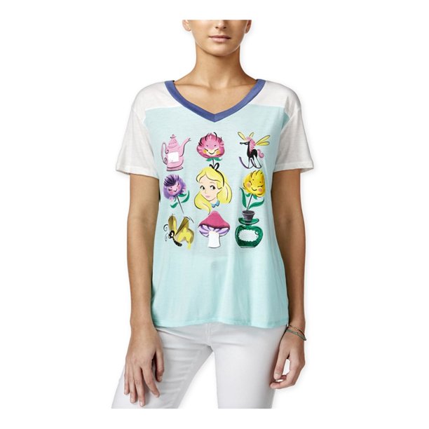 Camiseta gráfica de Alicia en el país de las maravillas de Disney para mujer, verde, pequeña Disney Camiseta gráfica
