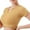 Yellow, variant on yillto Crop Workout Tops for Women Summer Short Sleeve Gym Athletic Shirts Cute Tight Basic Top Tee