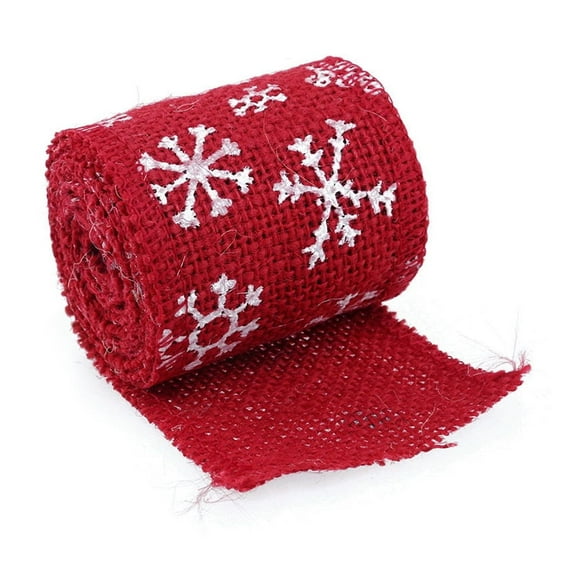 WHAMVOX 1Pack Burlap Fabric Roll for Winter Craft Projects 11.8in x 2.4in