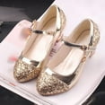 thumbnail image 6 of BOBOGOJP Girls Dress Shoes, Mary Jane Sparkly Flower Girls Pumps, Cute Princess Low Heels for School, Wedding, Party (Toddler/Little Kids/Big Kids) Gold for 3, 6 of 6