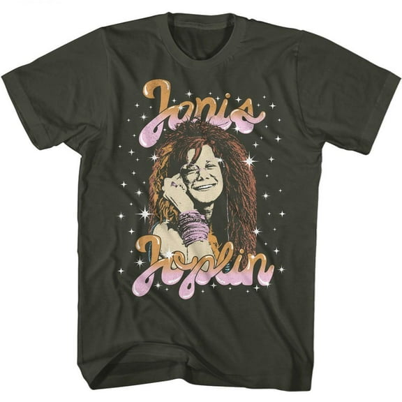 Janis Joplin Sparkle Smoke Adult T-Shirt
