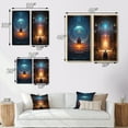 thumbnail image 4 of Designart "Space Meditation Inner Light Connection I" Robot Framed Wall Art Set Of 2 - Modern Blue Frame Gallery Set For Office Decor, 4 of 6