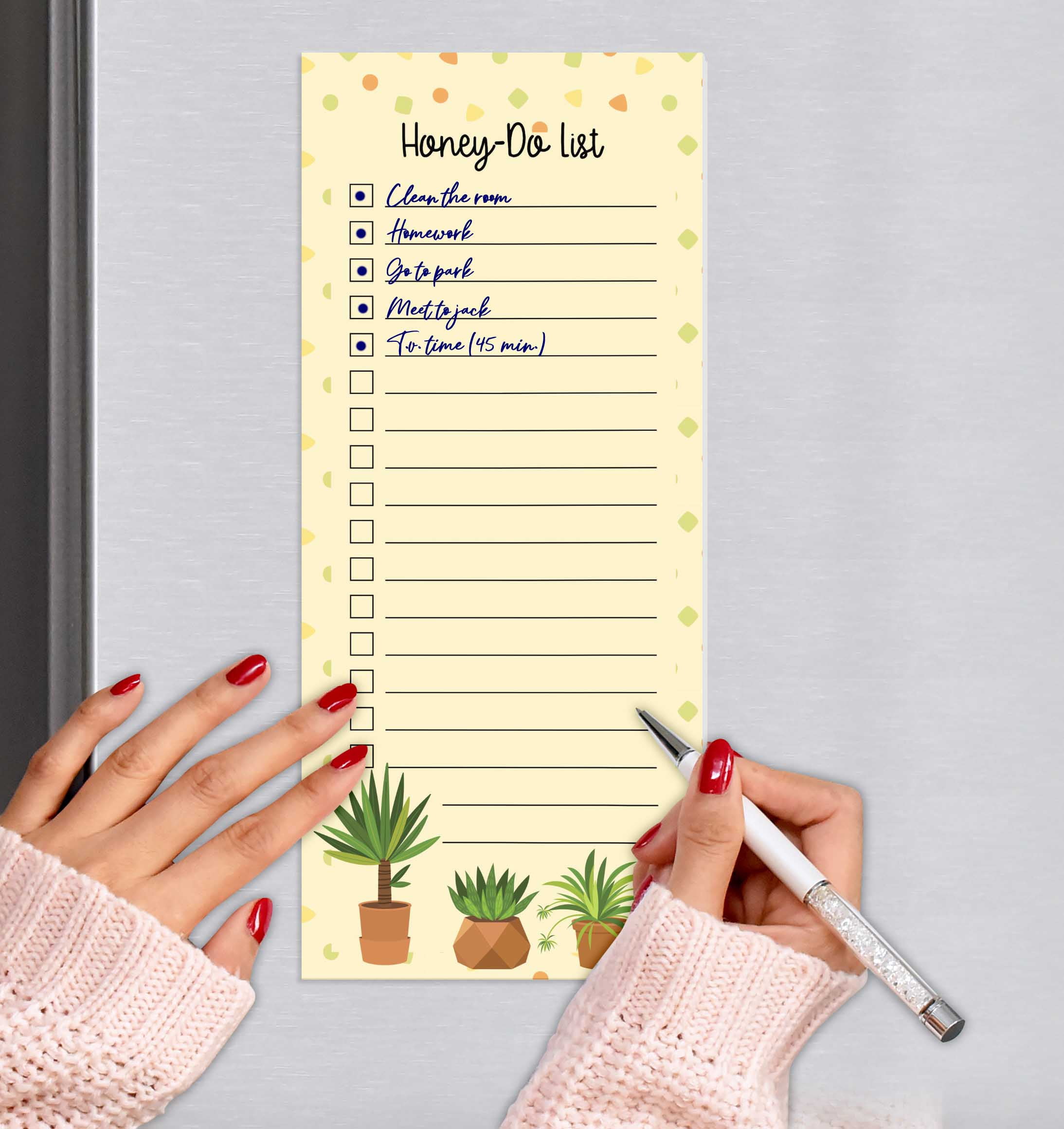 Inkdotpot Pack of 3 Magnetic Fridge To-Do List Notepads- Magnetic Memo Pads For Refrigerator-(50 Sheets Each)-6H