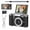Black, variant on UUvideo 4K Kids Camera, 2.4" Flip Screen and Vintage Compact Travel Digital Camera for Teens & Beginners, Pink