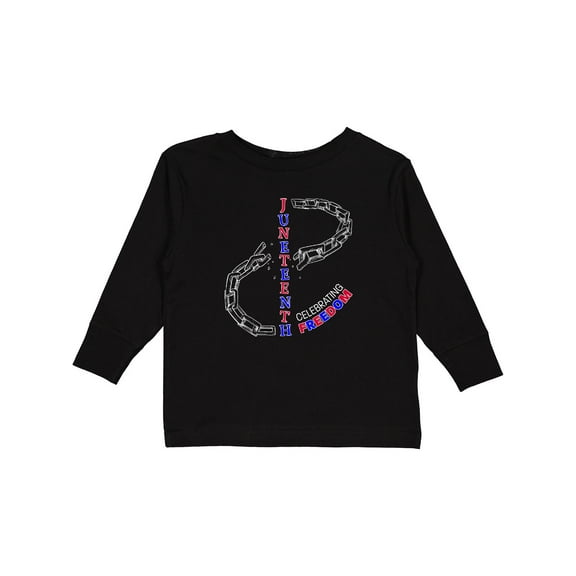 Inktastic Juneteenth-Celebrating Freedom- breaking chains Boys or Girls Long Sleeve Toddler T-Shirt