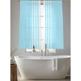 thumbnail image 5 of Aqua White Stripe Sheer Curtains 63 Inch Length 2 Panels Set, Modern Rustic Vertical Striped Voile Window Treatment Rod Pocket Curtains Sheers Drapes for Bedroom/Living Room/Kitchen 52x"63"x2, 5 of 7