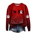 thumbnail image 5 of Duqingm Halloween Shirts for Women Long Sleeve Crewneck Casual Dressy Tops Funny Graphic Halloween Costumes Fall Fashion Outfits,S, 5 of 7