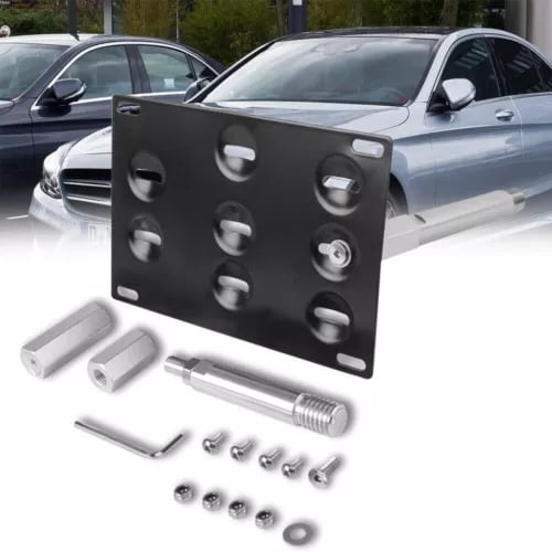 Tow Hook License Plate Bracket Holder Mount Kit For Mercedes Benz W204 W205 W212