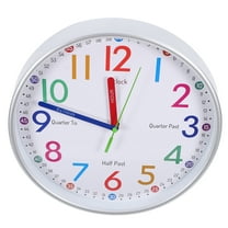 FRCOLOR  Silent Wall Clock Decor Windproof Stakes Electric Model White