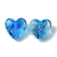 thumbnail image 4 of Luminous Handmade Gold Sand Lampwork Beads Glow in the Dark Heart Mixed Color 20.5x20x12mm Hole: 1.8mm, 4 of 5