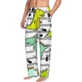 thumbnail image 2 of Easygdp Funny Dinosaurs on Stripes Men's Pajama Pant, Sleep Elastic Waistband Lounge Pants - Medium, 2 of 9