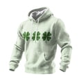 thumbnail image 1 of Tauxra Chandail à Capuchon Imprimé de la Saint-Patrick pour Hommes, Col Rond, Style de Rue, Haut à Cordon, Chandail à Manches Longues pour Hommes avec Motif Graphique, Coupe Ample Décontractée, Hauts Rétro, 1 of 2