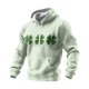 thumbnail image 1 of Ceisia Men's St. Patrick's Day Graphic Hoodie Casual Pullover | Realistic Clover Horizontal Arrangement Light Mint Green Relaxed Hooded Top Gifts, 1 of 2