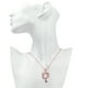 thumbnail image 5 of Collar con colgante de corazón doble chapado en oro rosa y circonitas, joyería de cristal para amigos y amantes, 5 of 7