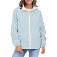thumbnail image 1 of Breezora Womens Color Block Wind Resistant Lightweight Jacket Water Repellent Utility Anorak Jacket XXXL Size Light Blue, 1 of 9