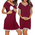 thumbnail image 1 of 3 In 1 Delivery/labor/nursing Nightgown Soft Maternity Hospital Dress, 1 of 5