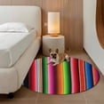 thumbnail image 3 of Mexico Colorful Stripes Round Living Room Rugs 5 ft, Vertical Striped Washable Area Rug with Non-Slip Sturdy Edge Binding Round Carpet for Entryway Kitchen Bedroom Bathroom, 3 of 9