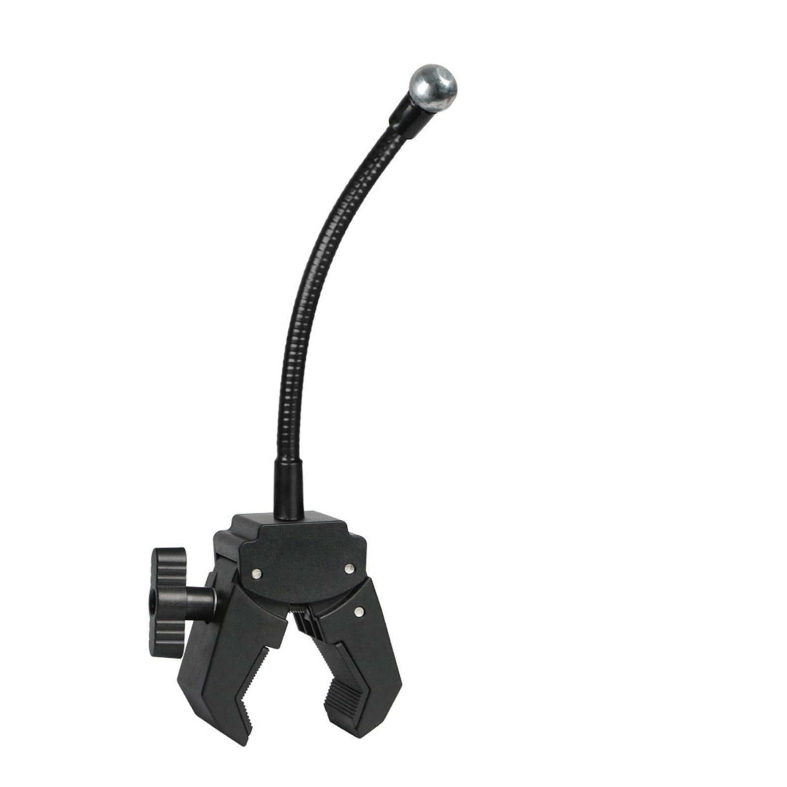 Microphone Clip Holder Secure Attachment Clamp On Stand Featuring Gooseneck Arm For Safe Device Positioning