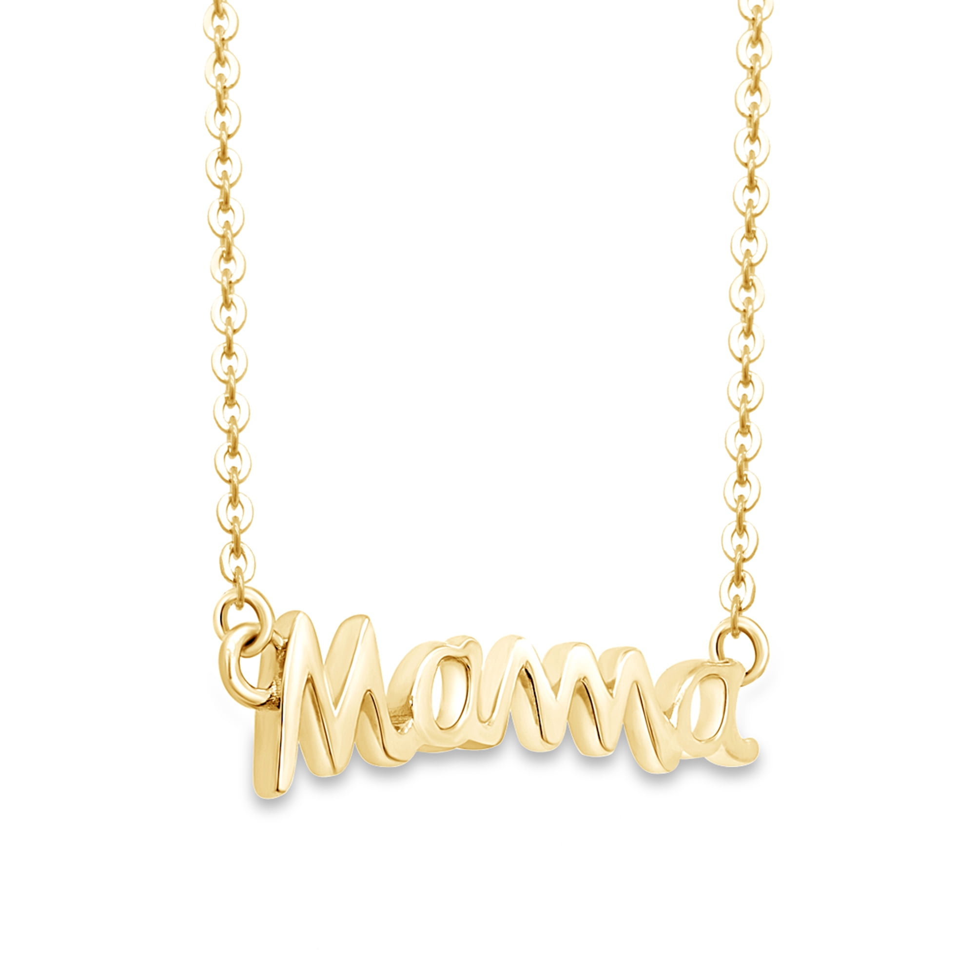 AFFY Mother's Day Jewelry Gifts Mama Pendant Necklace In 14k Yellow Gold Over Sterling Silver