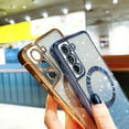 thumbnail image 6 of for Samsung Galaxy S24 Plus Case Clear Magnetic Glitter Phone Cases [Compatible with Magsafe],Luxury Love Heart Plating Bling Gradient Sparkle Shockproof Cover for Women Girls,/Gold, 6 of 13