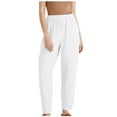 thumbnail image 2 of Gaecuw Linen Pants for Women Wide Legged Pants Regular Fit Long Pants Lounge Trousers Sweatpants Loose Baggy Pants Mid Waisted Linen Summer Ankle Length Workout Pants with Pockets Solid Athletic Pants, 2 of 6