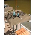 thumbnail image 3 of Square Outdoor Tablecloth with Umbrella Hole Black Tree Outside Table Cloth Waterproof Patio Table Cover Birds Vintage Farmhouse Brown Zipper Tablecloths for Picnic Party Camping 54x54 Inch, 3 of 8