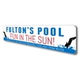 thumbnail image 4 of Custom Fun In The Sun Pool Aluminum Metal Decor Sign - 4x18 inches, 4 of 4