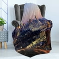 thumbnail image 4 of Cincinnati Soft Flannel Fleece Throw Blanket, Dusk Hues Constructions with Details Urban Life Themed Photography Print, Cozy Plush for Indoor and Outdoor Use, 60" x 80", Multicolor, by Ambesonne, 4 of 5
