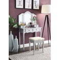 thumbnail image 1 of Roundhill Furniture Sanlo Wooden Vanity | Make Up Table and Stool Set | Silver, 1 of 5