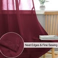thumbnail image 5 of XWZO Wine Red Sheer Curtains, 84 Inch Length 2 Panels Set with Tiebacks, Grommet Semi Transparent Light Filtering Window Drapes for Bedroom Living Room Dining Wedding Backdrop, W52 x L84, 5 of 13