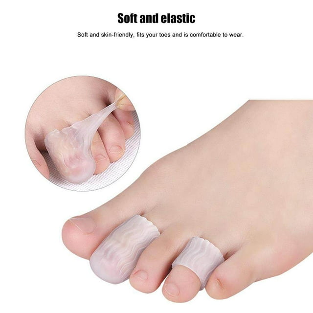 10 Pcs Manchons de Tubes d'Orteils Bonne Protection Courbe Flexible Compression Bonne Protection Lavable Réutilisable Manchons d'Orteils Gel Design Simple Accessoire de Pied