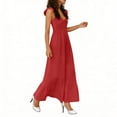 thumbnail image 5 of Women's Summer Dresses Maxi Dress Vacation Beach Sundresses 2026 Red XL, 5 of 6