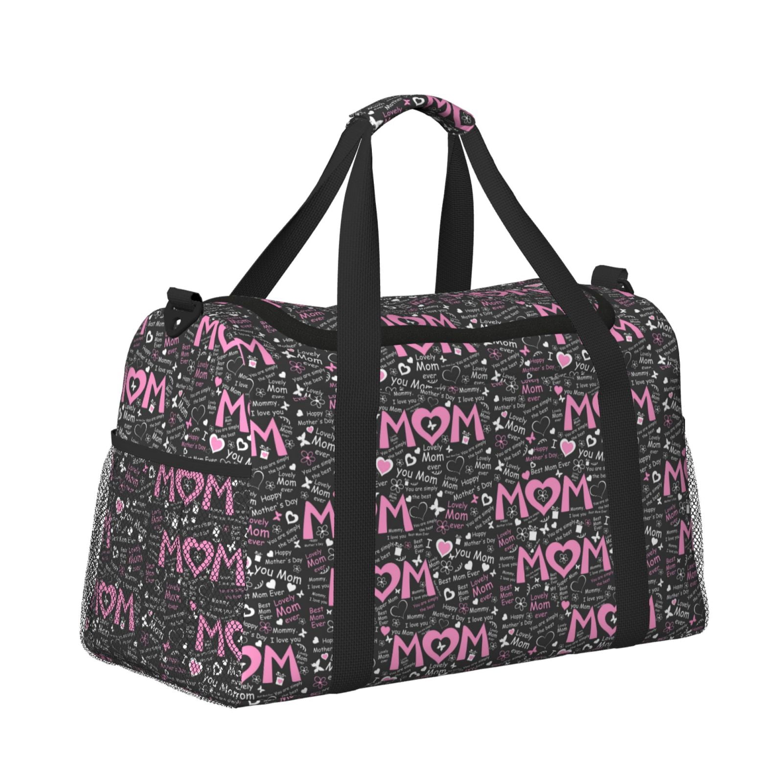 Fuzoiu Lovely Mom Ever Print Travel Duffle Bag,Carry On Tote Bags,Duffel Bag,Sport Gym Bag, Hospital Bag for Labor and Delivery, Overnight Bag,Luggage Bag
