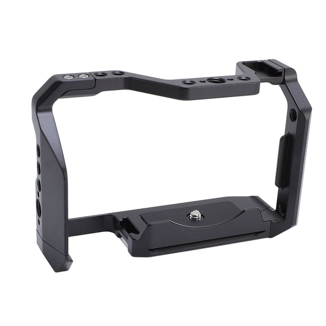 Camera Cage, 3/8inch 16 Threaded Holes Anti Slip Pads Locating Hole Aluminum Video Camera Rig for Accessory